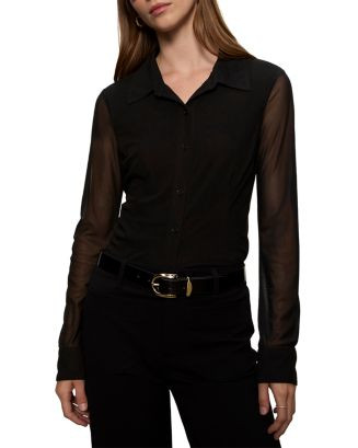 Sanctuary Fitted Mesh Shirt | Bloomingdale's Women | Bloomingdale's (AU)
