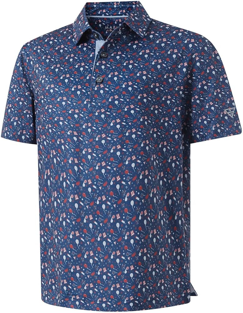 M MAELREG Boys Polo Shirt Short Sleeve Performance Dry Fit Stretch Funny Print Active Casual Coll... | Amazon (US)