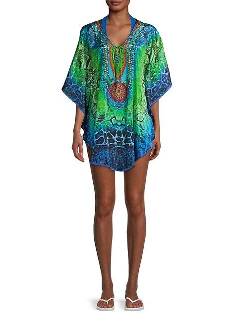 La Moda Clothing Printed V-Neck Coverup on SALE | Saks OFF 5TH | Saks Fifth Avenue OFF 5TH