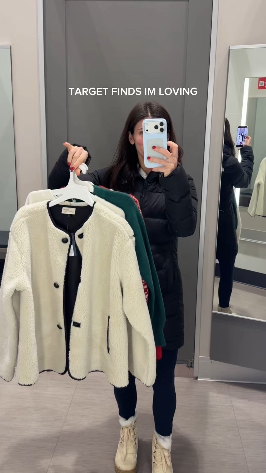 Cute target finds!
Jacket is a Large (tad too big)
Green cozy pullover is a large 
Red and green sweaters are small

#LTKootd #LTKGiftGuide #LTKHoliday