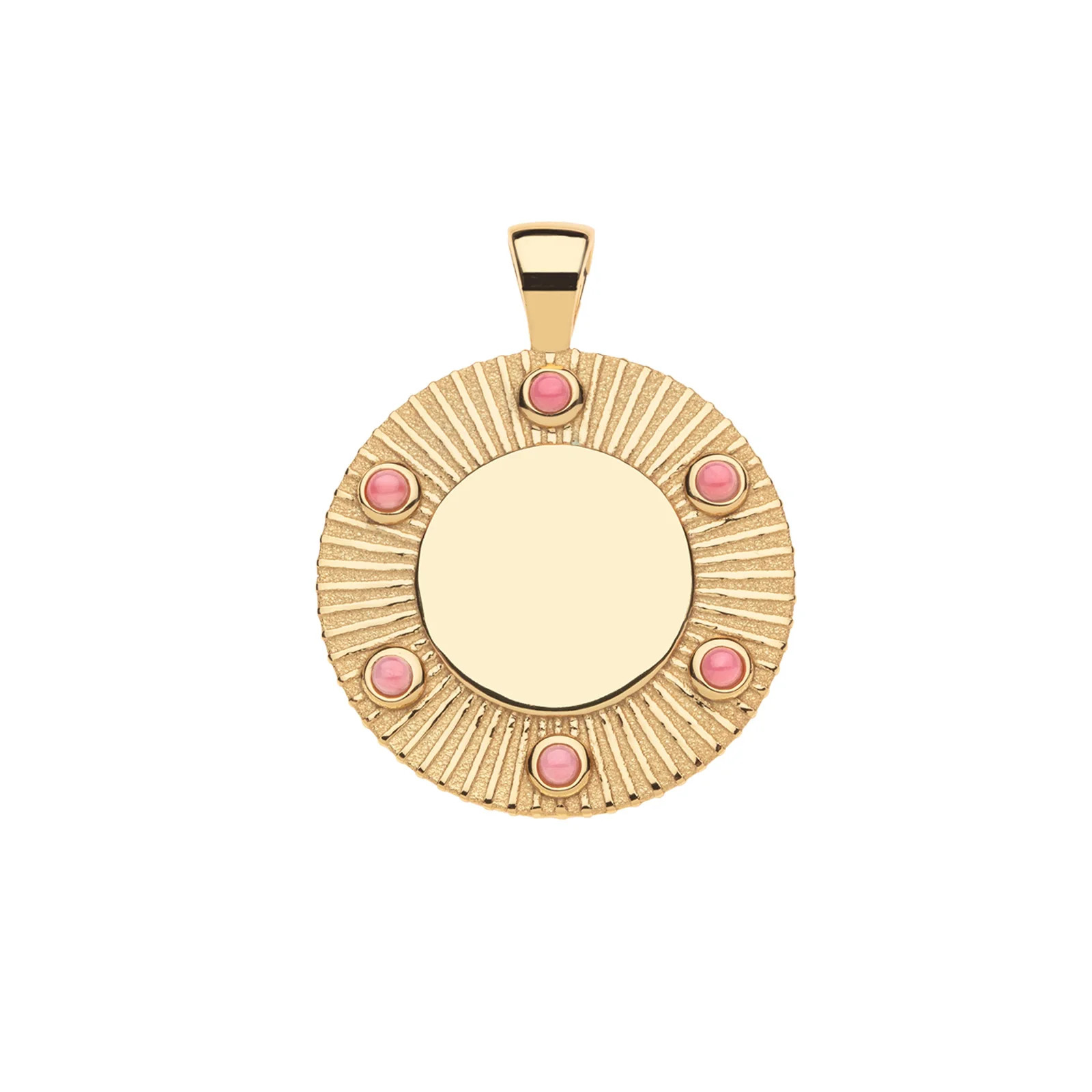 FOREVER Around The Sun Engravable Pendant in Pink Coral | Jane Win