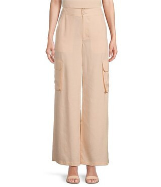 Alex Marie Anne Drapey Linen Straight Leg Cargo Pants | Dillard's | Dillard's