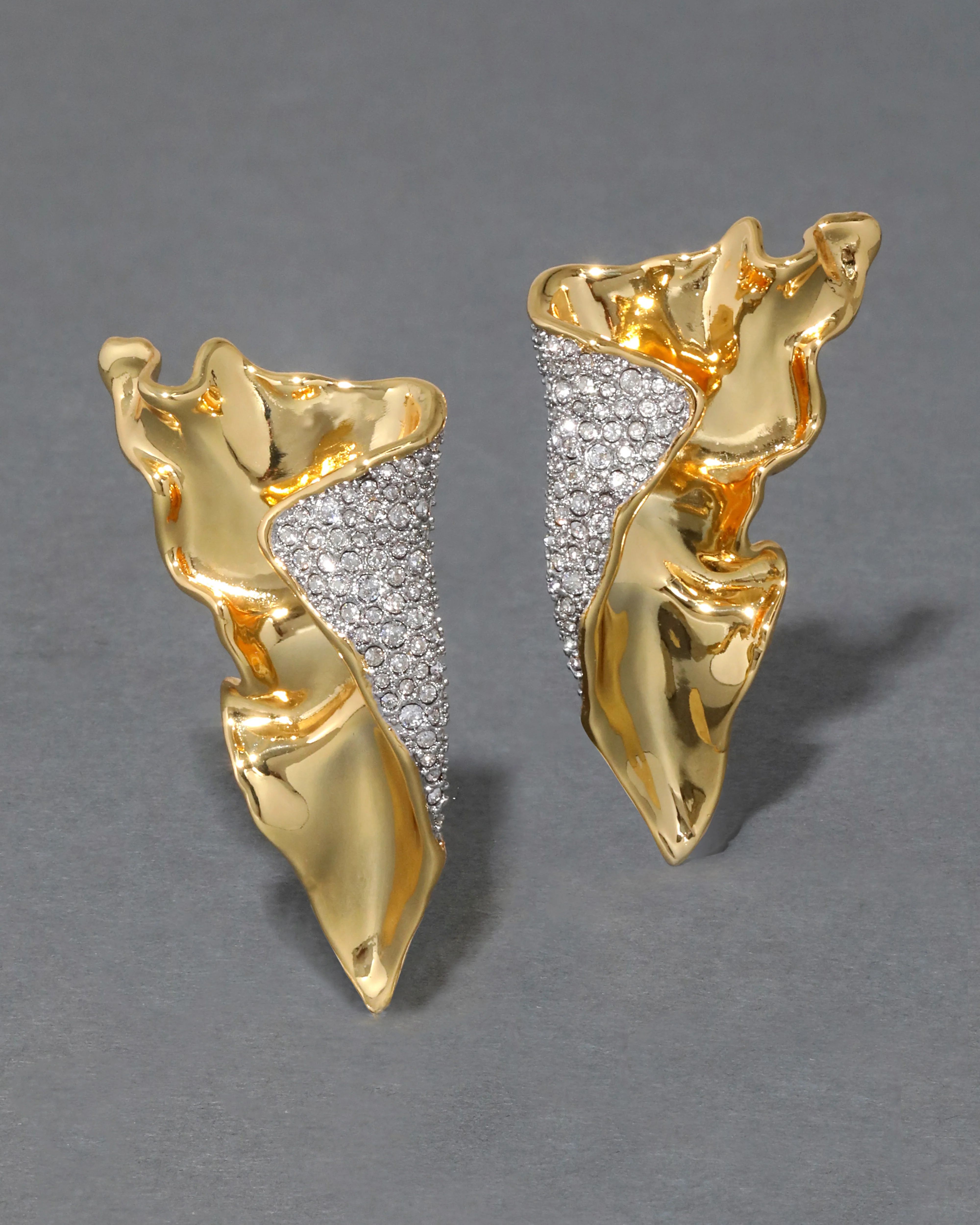Solanales Gold Crystal Folded Earring | Alexis Bittar