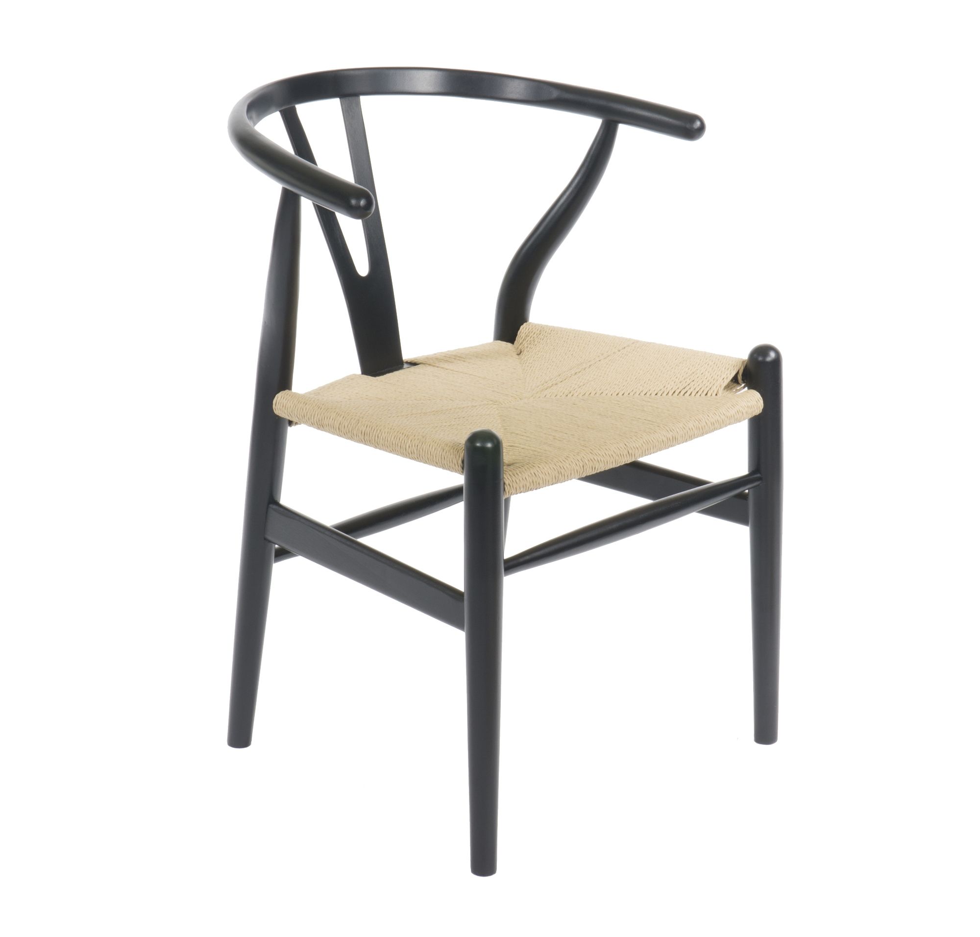 CH24 Wishbone Y Armchair Chair - Black / Natural | Memoky, Inc