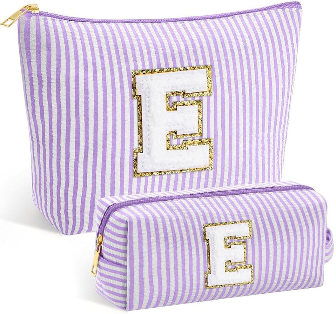 Initial Makeup Bag Cosmetic Bag Pink Purple for Girls for Women Teen Girl | Amazon (CA)