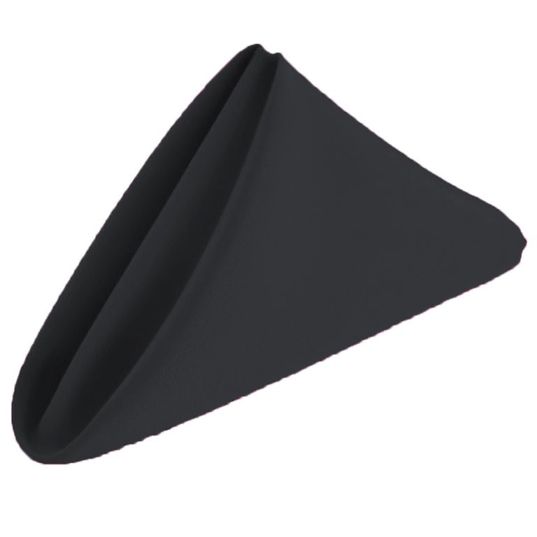 Gowinex Black 20" x 20" Polyester Dinner Napkins (Pack of 10) - Walmart.com | Walmart (US)