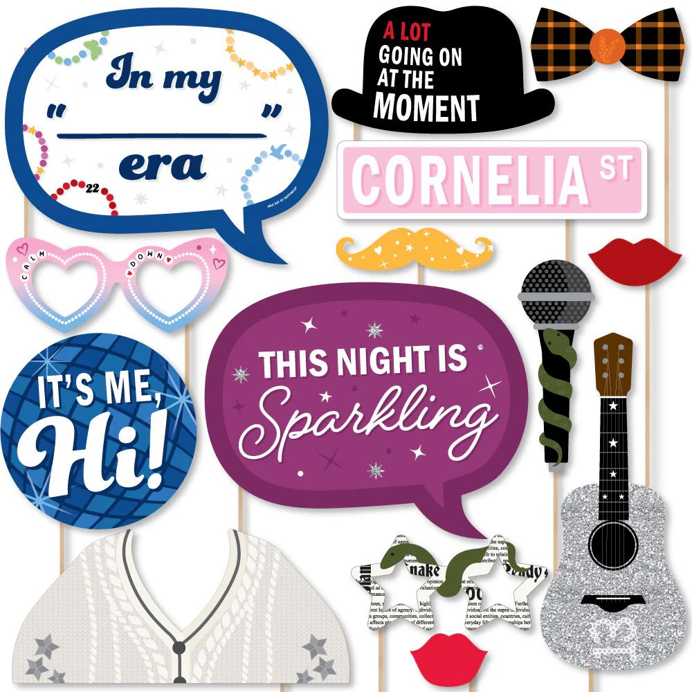 In My Party Era - Celebrity Concert Party Photo Booth Props Kit - 20 Count | Big Dot of Happiness