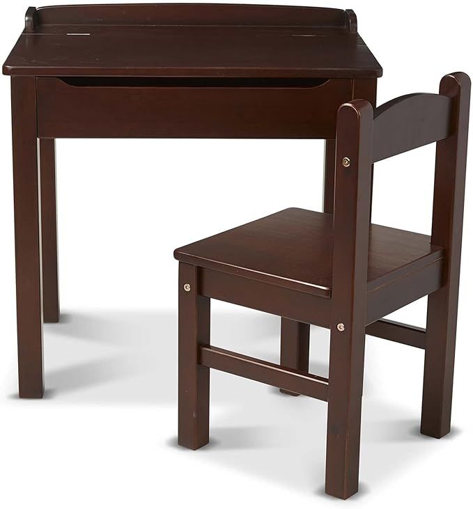 Melissa & Doug Wooden Lift-Top Desk & Chair - Espresso - Children's Furniture, Toddler Desk And C... | Amazon (US)
