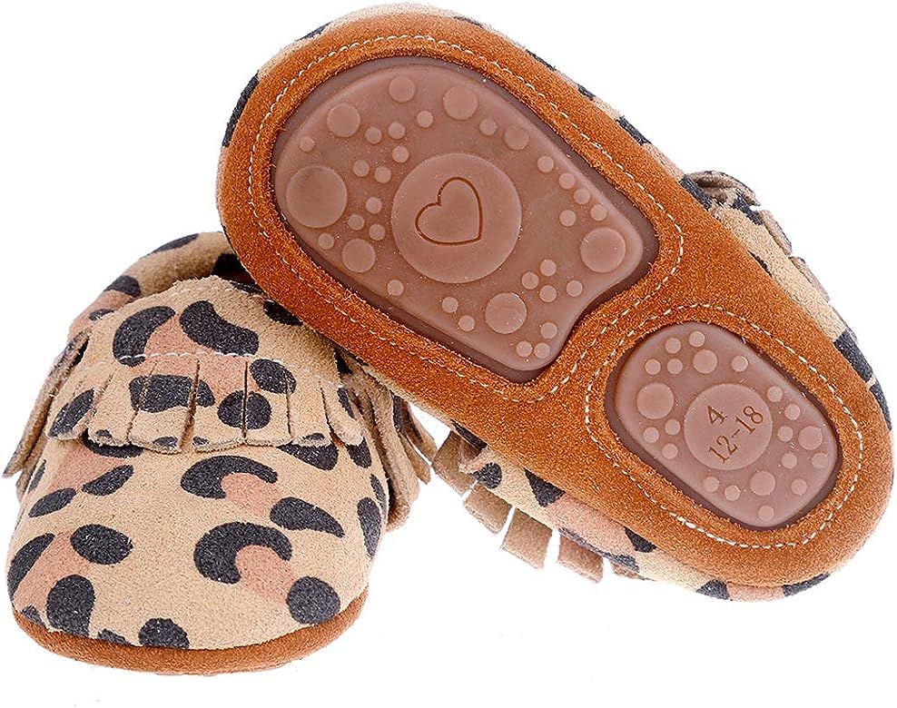 Pidoli Baby Leather Shoes-Unisex Girls Boys Moccasins Rubber Sole | Amazon (US)
