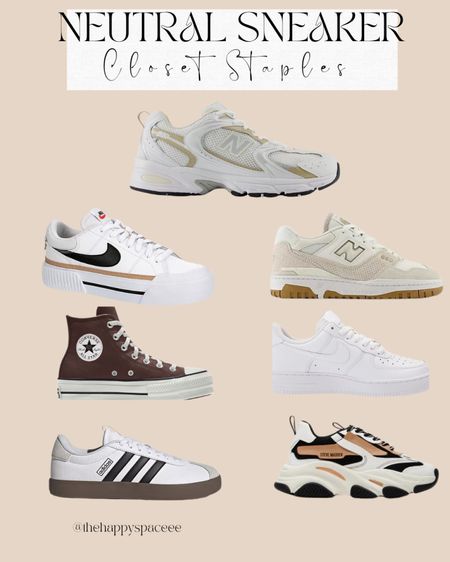 Neutral sneaker closet staples #sneaker #neutral #brown #tan #newbalance #nike #wardrobe staples #stevemadden #fashionn

#LTKFindsUnder100 #LTKFindsUnder50 #LTKShoeCrush