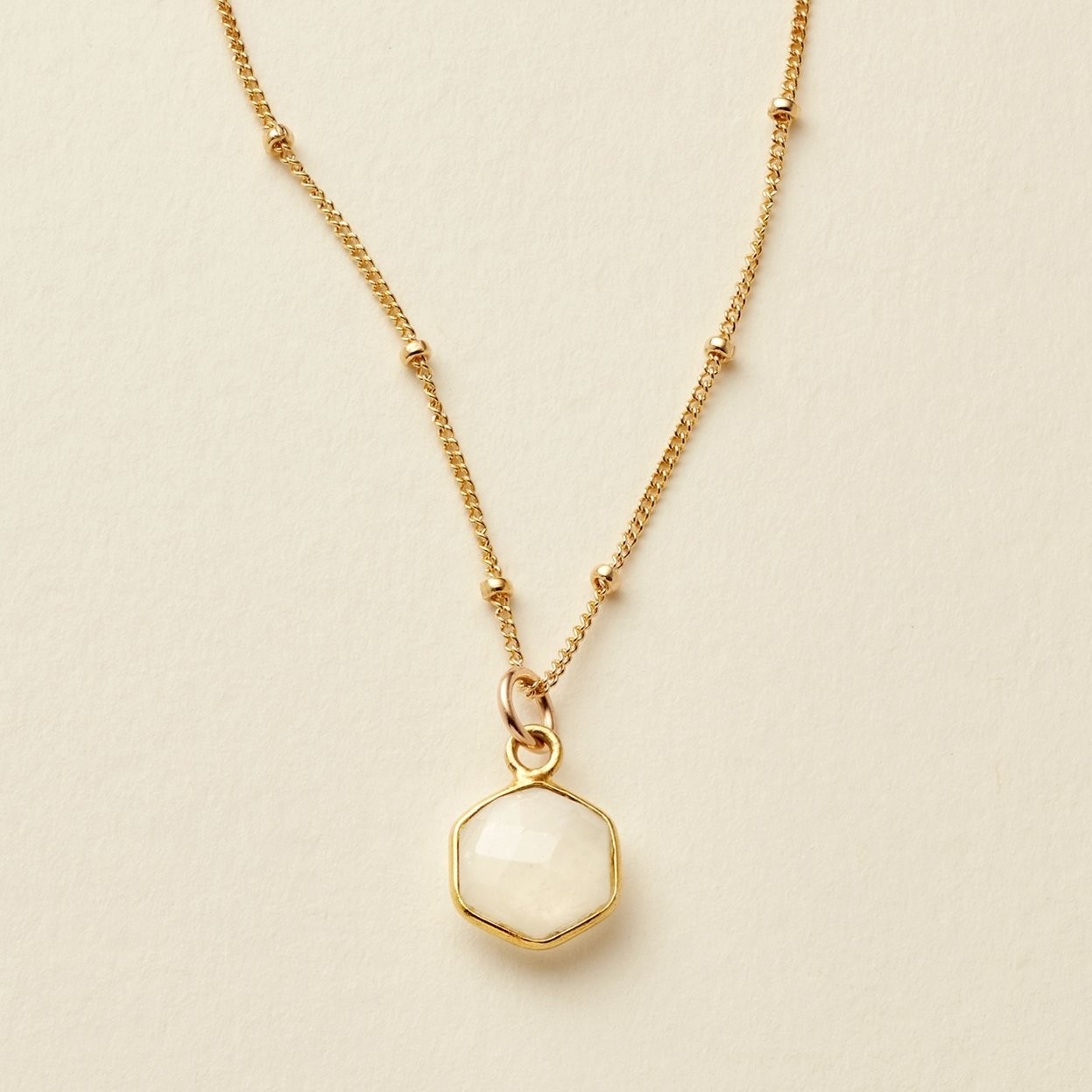 Moonstone Gemstone Necklace | Made by Mary (US)