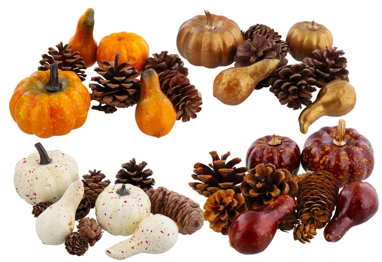 Fifth Ave Kraft Artificial Autumn Gourds, Pumpkins and Pine Cones Fall Harvest Decorating Kit - W... | Walmart (US)