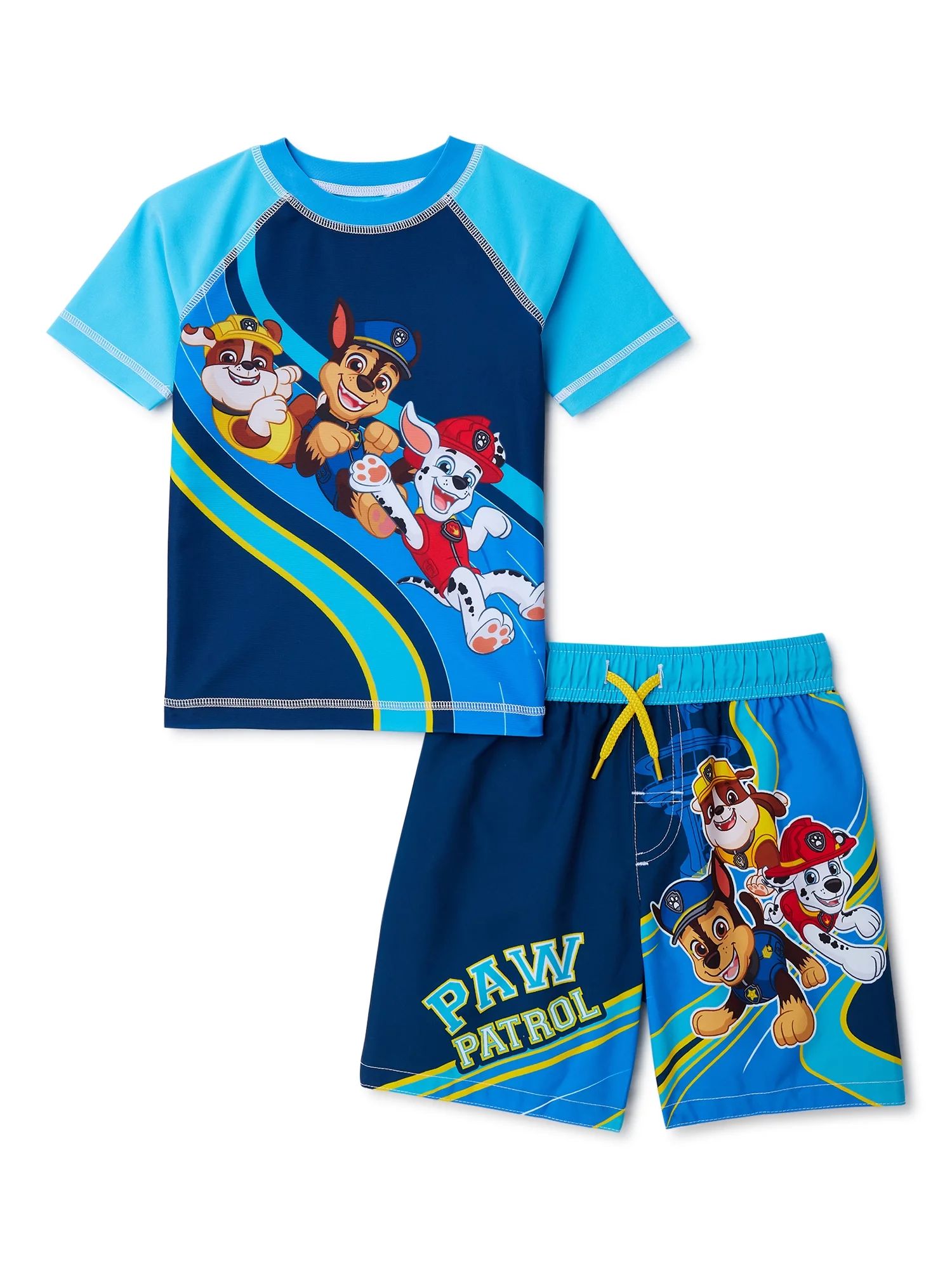 Paw Patrol Toddler Boy Rash Guard and Trunks, UPF 50+, 2-Piece Swim Sizes 2T-4T | Walmart (US)