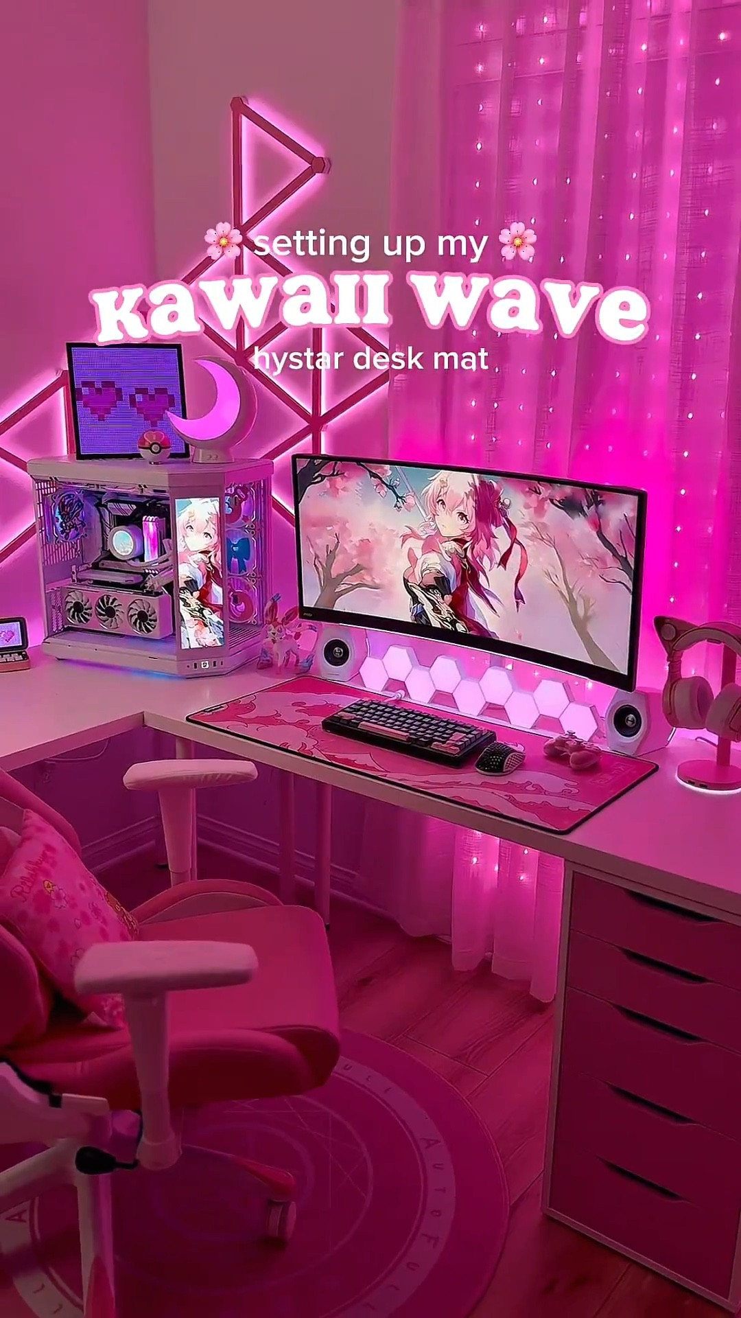 Unboxing the Kawaii Wave deskmat for my gaming setup! 🌸✨🌊 The quality is so good and it’s super cute too! 😍

Linked it below, along with more items featured at my desk~ ✨

🖤💕🖤💕🖤💕🖤

pink desk setup, Honkai Star Rail, March 7th, March 7th gaming setup, desk decor, kawaii gaming room, gamer girl aesthetic, desk setup ideas, cute finds, gaming accessories, pink gaming setup, kawaii gaming setup, gaming PC, PC build, deskmat, RGB lighting, holiday gift ideas, gifts for gamers, Christmas gift ideas, anime gaming setup

#LTKHome #LTKFindsUnder100 #LTKSaleAlert