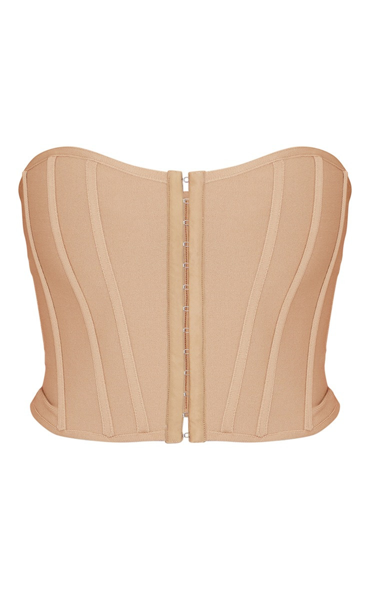 Stone Bandage Hook And Eye Structured Corset | PrettyLittleThing US