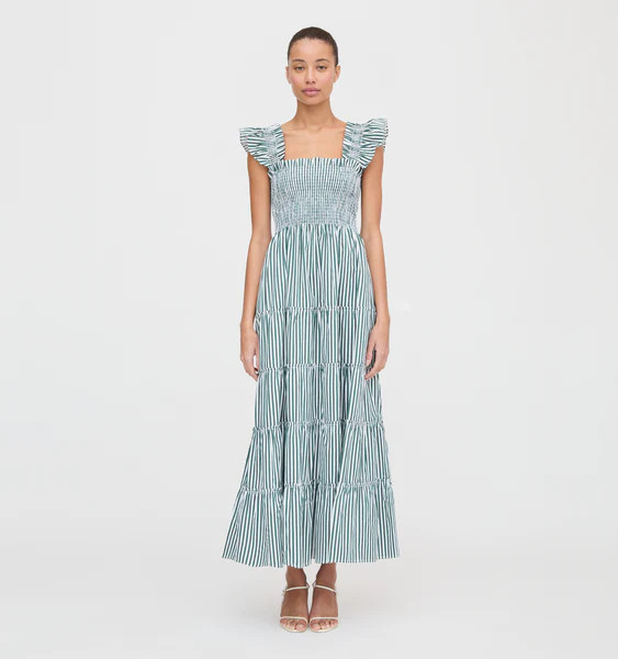 The Ellie Maxi Nap Dress - Green Stripe | Hill House Home US