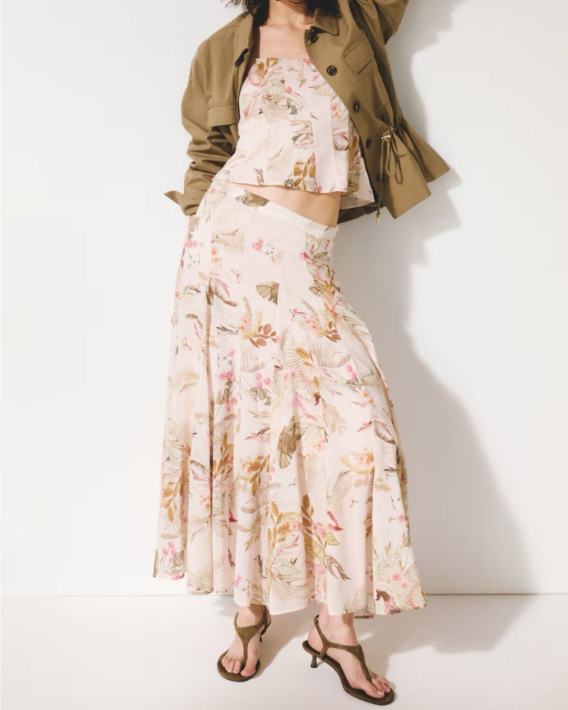 Blush pink floral midi skirt and cami matching set 

#LTKSeasonal