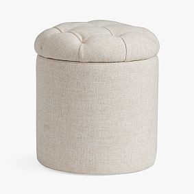 Tufted Round Storage Ottoman | Pottery Barn Teen