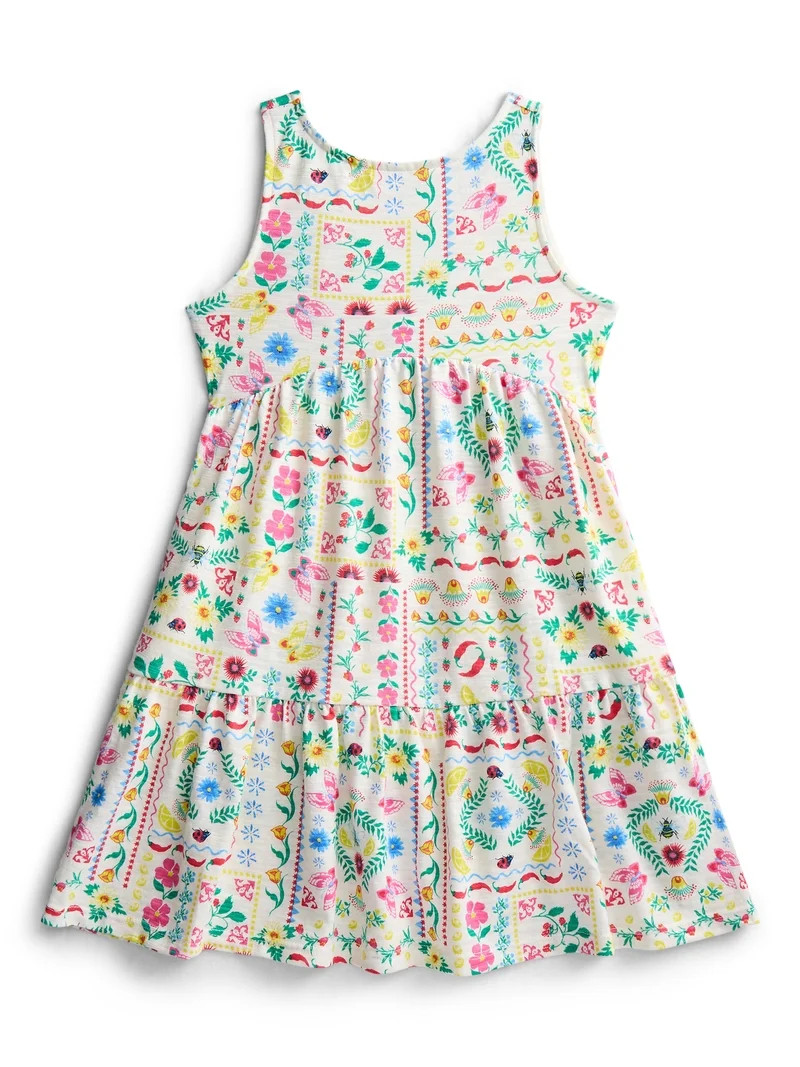 Wonder Nation Girls' Back Bow Sleeveless Dress, Sizes 4-18 & Plus - Walmart.com | Walmart (US)
