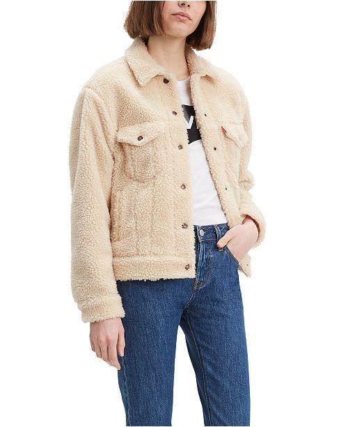 Cotton Fleece Trucker Jacket | Macys (US)