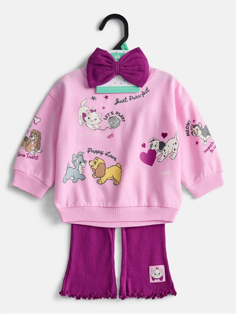 Disney Classics Baby Girl's Graphic Crewneck Sweatshirt, Leggings and Headband, 3 Piece, Sizes 0/... | Walmart (US)
