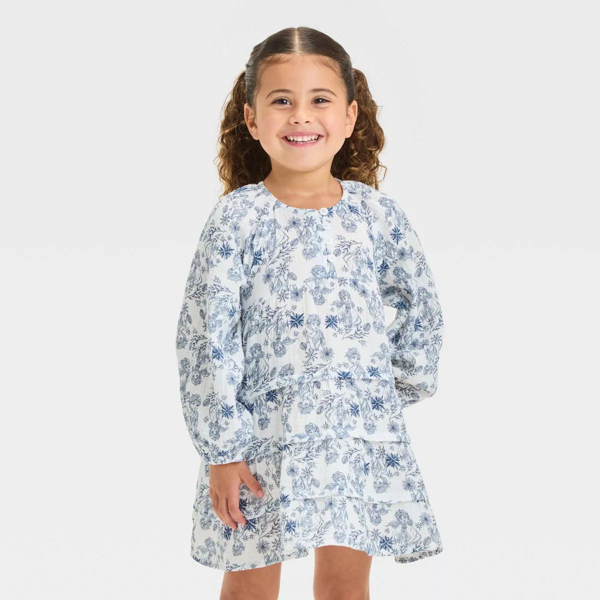 Toddler Girls' Disney Frozen Elsa Crinkle Gauze Dress - Blue | Target