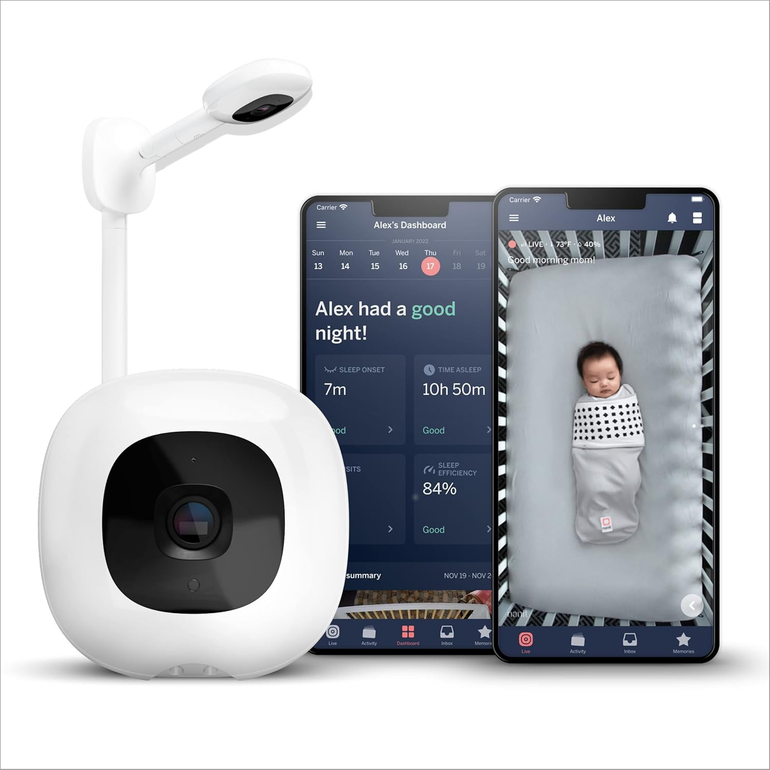Nanit Pro Smart Baby Monitor & Wall Mount – Wi-Fi HD Video Camera, Sleep Coach and Breathing Mo... | Amazon (US)