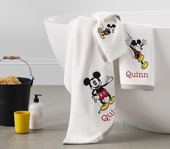 Disney Mickey Mouse Bath Towel Collection | Pottery Barn Kids