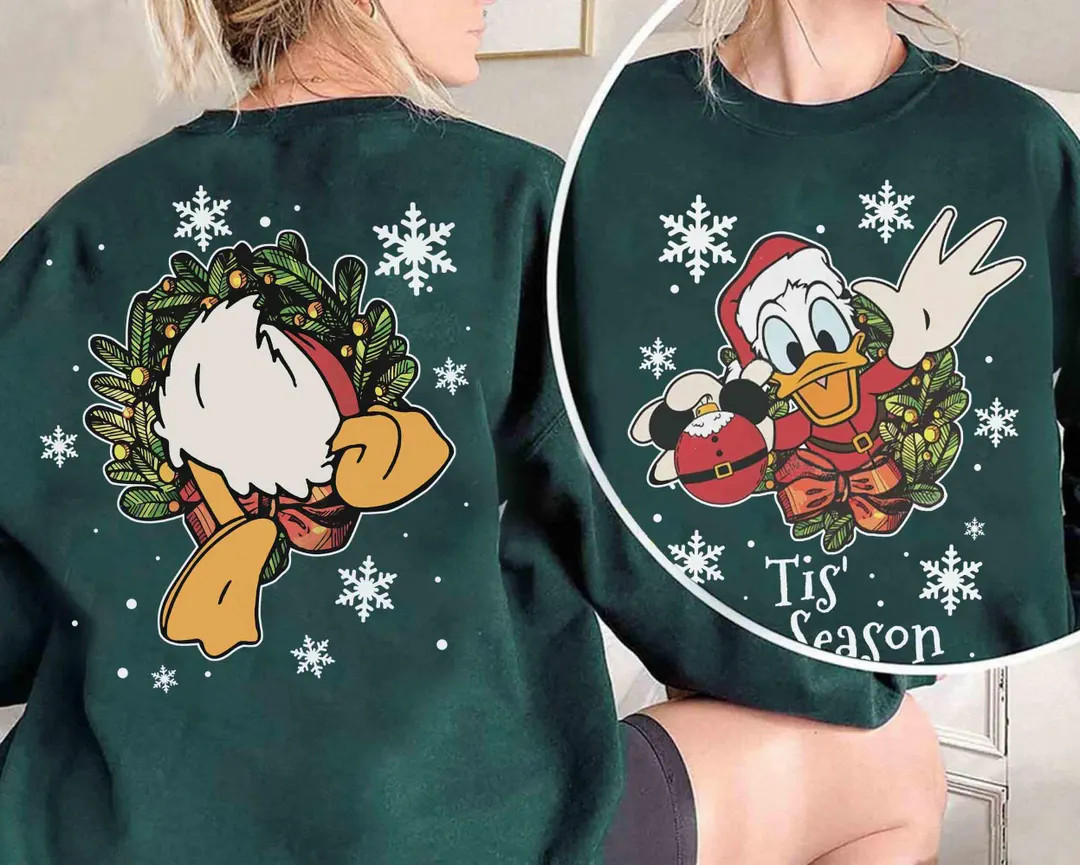 Cute Donald Duck Tis' the Season Xmas Shirt, Mickey's and Friends Very Merry Christmas Party 2025... | Etsy (US)