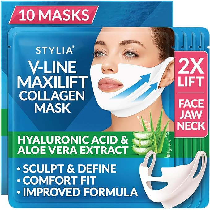 Stylia MaxiLift V-Line Lifting Collagen Face Mask - Advanced Double Chin Reducer - Jawline Shaper... | Amazon (US)