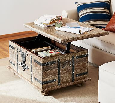 Kaplan Reclaimed Wood Lift-Top Coffee Table | Pottery Barn (US)