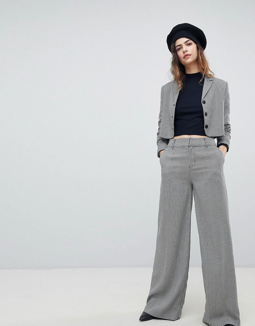 Unique 21 Wide Leg PANTS In Houndstooth Two-Piece - Multi | ASOS US