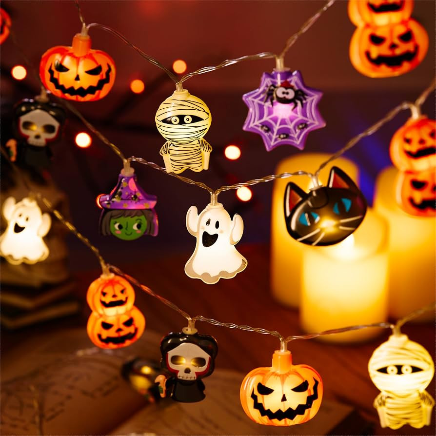 LOLStar Halloween String Lights Decorations, 9.8FT 20 LED Halloween Fairy Lights, Battery Operate... | Amazon (US)
