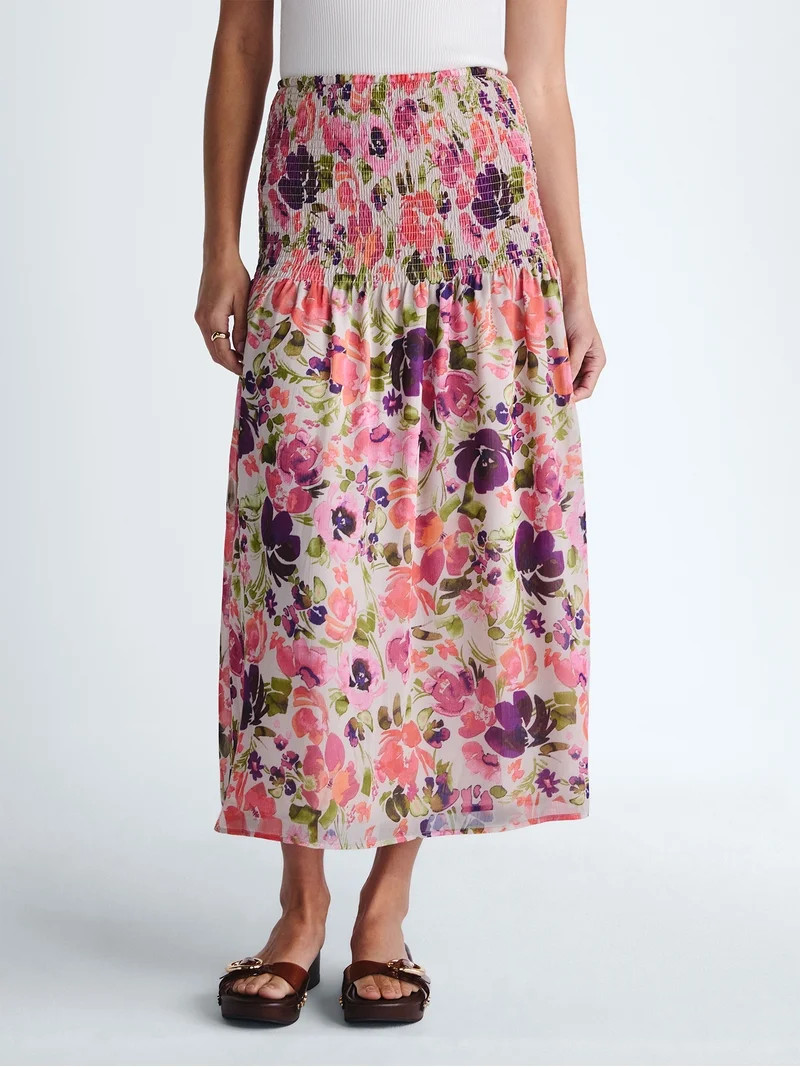 Scoop Women\u2019s and Women\u2019s Plus Smocked Maxi Skirt, Sizes XS-4X | Walmart (US)