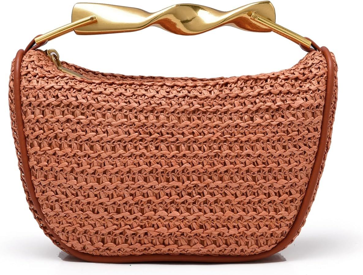 Straw Clutch Purses for Women Mini Designer Evening Handbag Woven Summer Crossbody purse Trendy S... | Amazon (US)