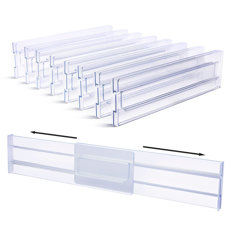 Vtopmart Adjustable Drawer Dividers, Plastic Drawers Separators for Clothing,Kitchen Utensils, fr... | Walmart (US)