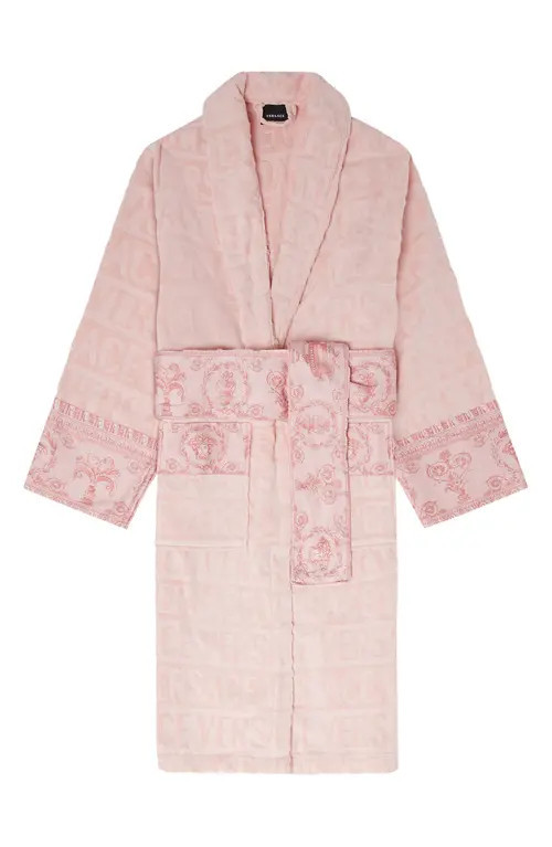 Versace Barocco Terry Robe in Pink Pink at Nordstrom, Size Xxx-Large | Nordstrom