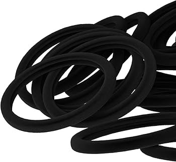 60PCS Black Elastic Hair Ties for Women, Thick Hair Ties No Damage, Cotton Seamless Ponytail Hold... | Amazon (US)