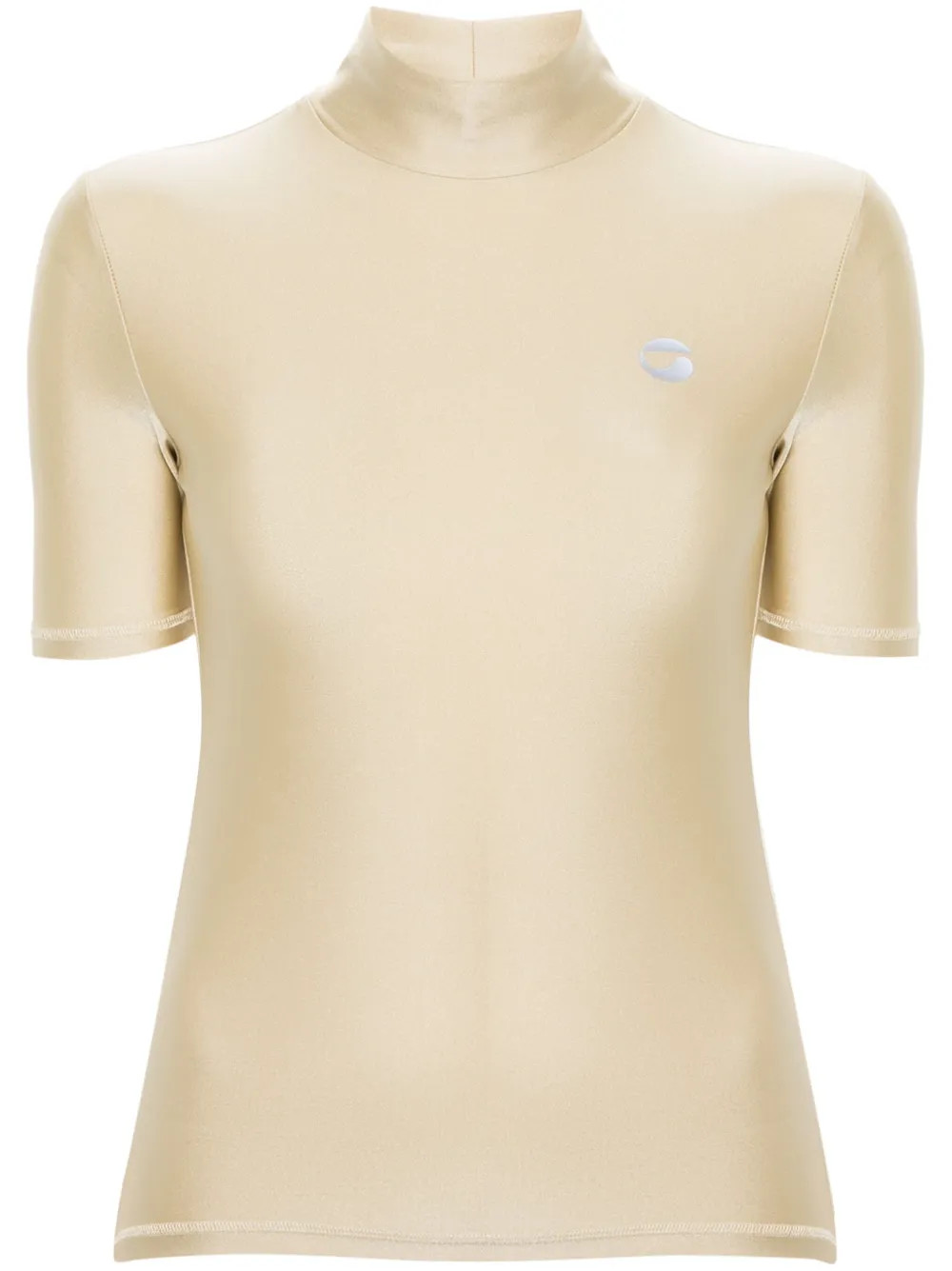 Coperni logo-print high-neck T-shirt | Neutrals | FARFETCH | Farfetch Global