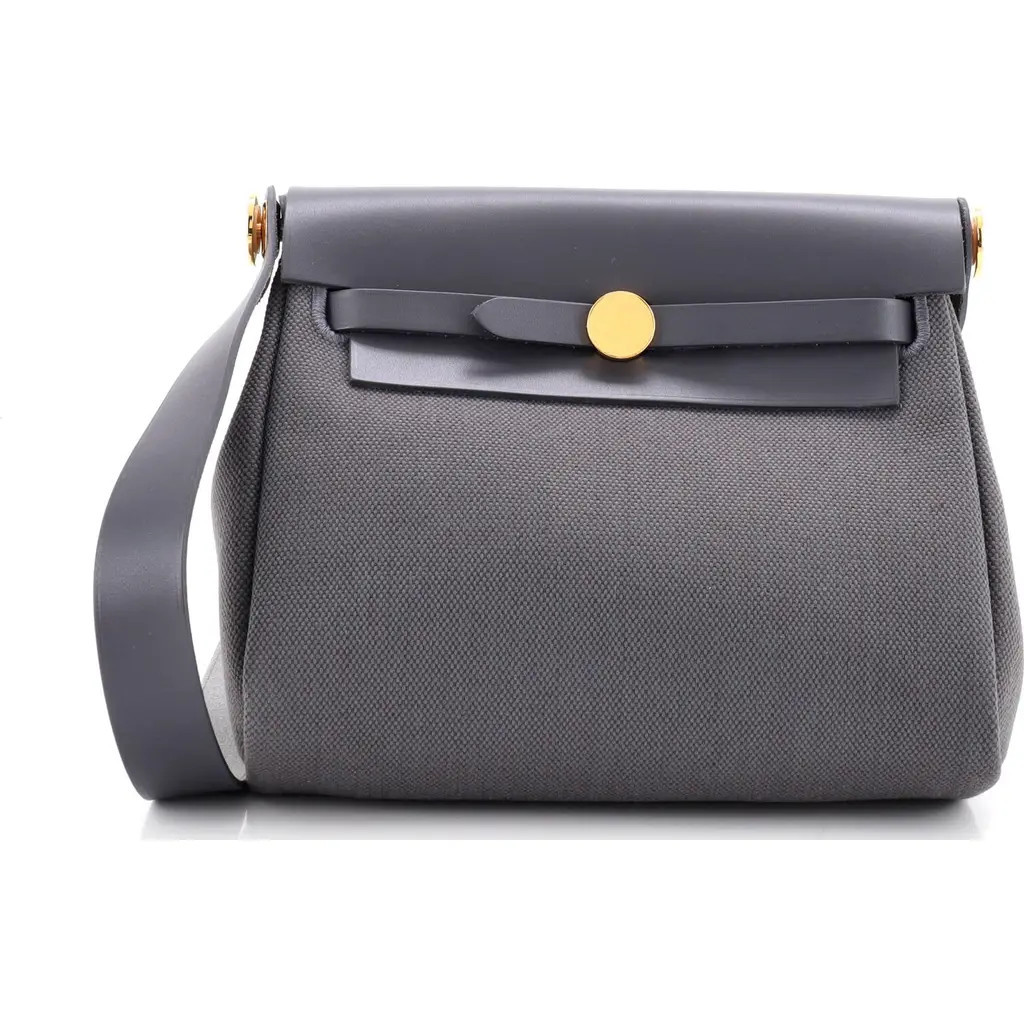 Pre-Owned Hermes Herbag Zip Toile and Leather 20 in Grey at Nordstrom, Size X-Small | Nordstrom