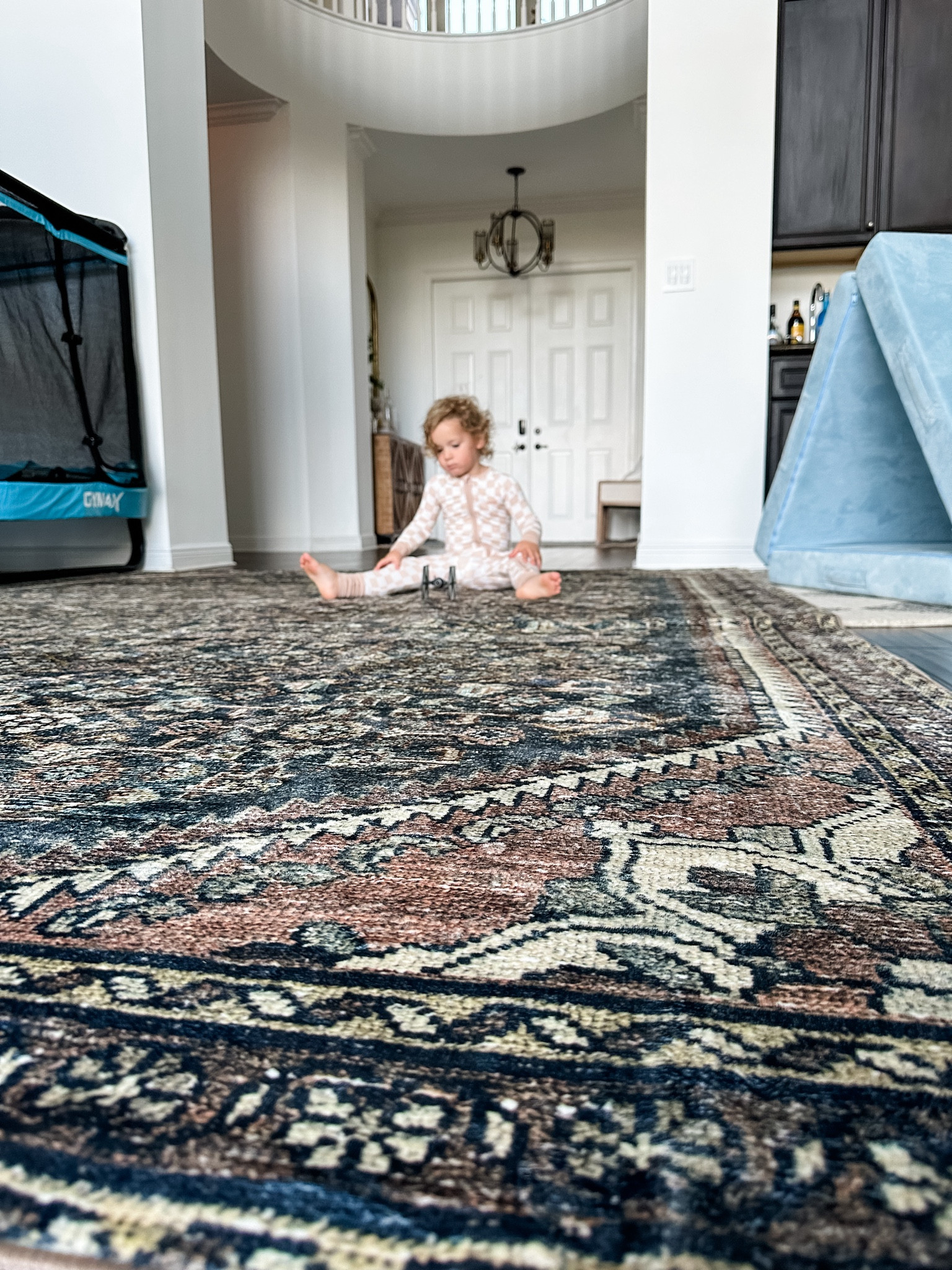 Green blue and rust colored rug • soft area rug • washable area rug • Joanna gains area rug • traditional home decor • Magnolia Home By Joanna Gaines X Loloi Banks Machine Washable Denim / Clay Area Rug • machine-washable rug • pet friendly rug • dog friendly rug • vintage inspired area rug • 

#LTKsalealert #LTKhome