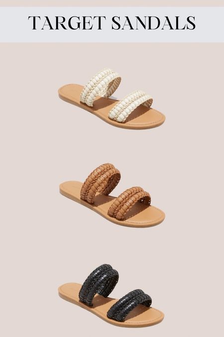 Check out these sandals from Target in three colors. 

Sandals - spring style - tan sandals - black sandals - white sandals - slides - summer sandals 

#LTKunder50 #LTKstyletip #LTKshoecrush