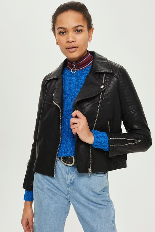 PETITE Blossom Leather Look Jacket | Topshop US