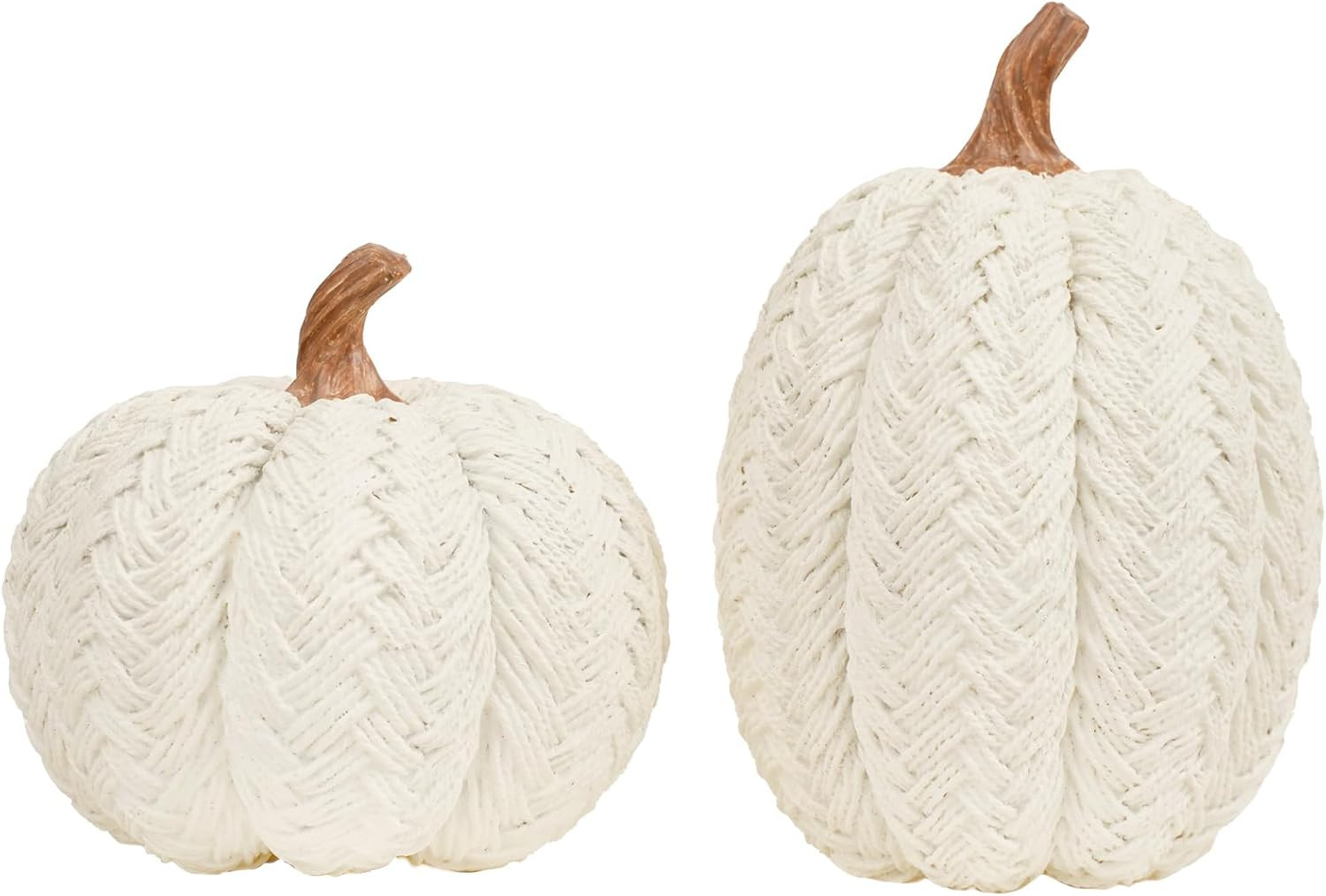 2PCS White Pumpkins Fall Decor, Thanksgiving Fake Pumpkins Autumn Table Decorations | Amazon (US)