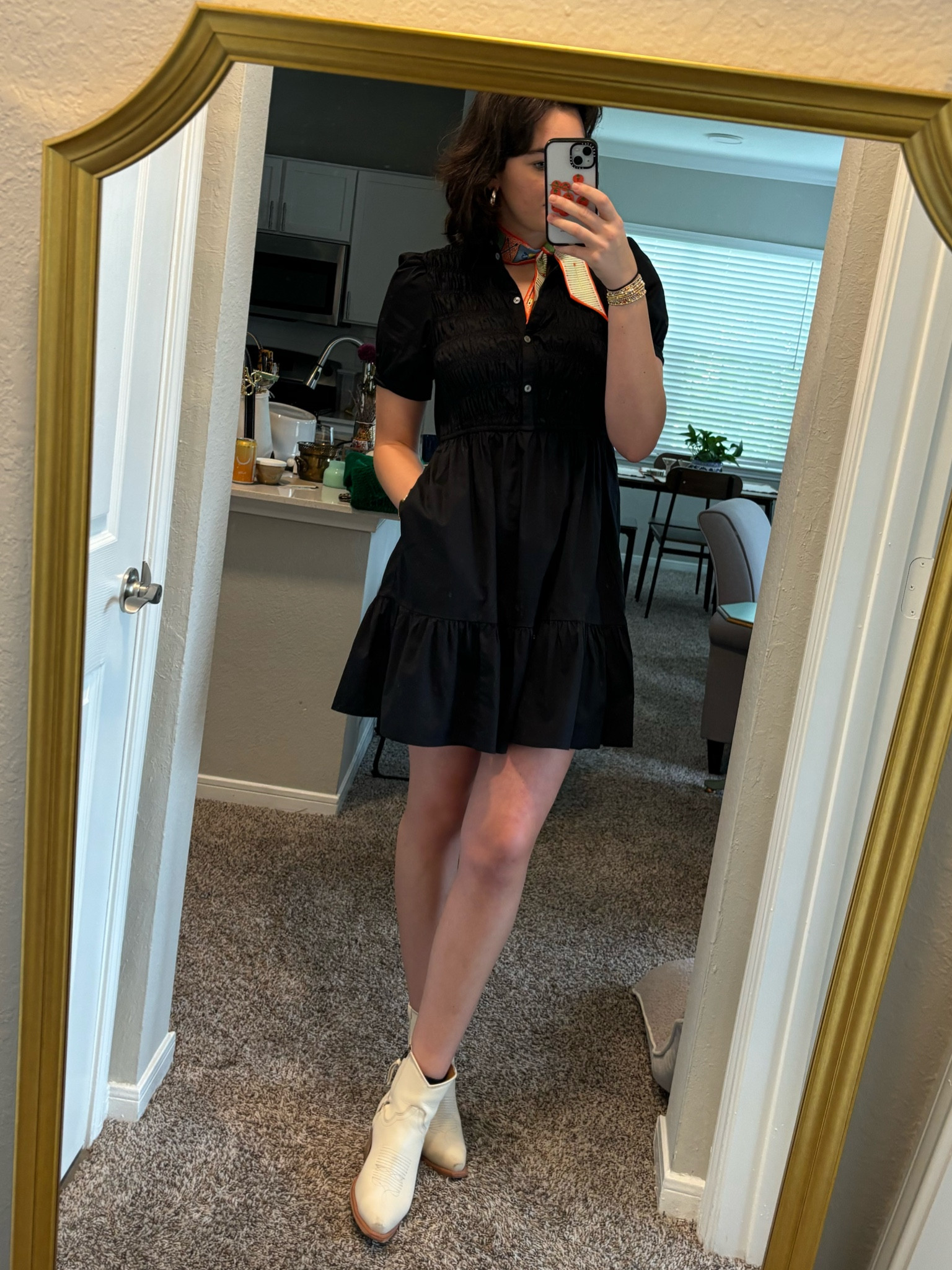 Okay I’m so back!! Apparently I was taking a baby hiatus but we’re back and better than ever. Loving this JCrew factory dress!! It’s under $60 and perfect as we head into fall. Always loving my tecovas and my new favorite thing is my twilly from Swells!

#LTKShoeCrush #LTKWorkwear #LTKFindsUnder100