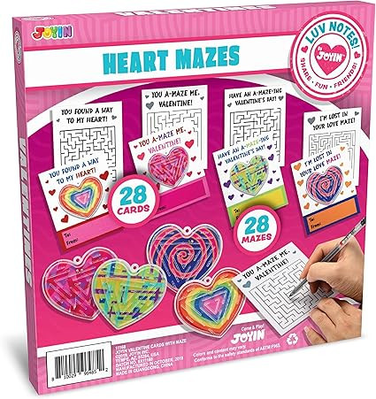 JOYIN 28 Pack Valentines Day Gift Cards with Gift Heart Maze Toys for Classroom Exchange Prizes, ... | Amazon (US)