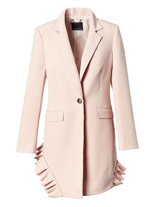 Banana Republic x Olivia Palermo | Ruffle Accent Topcoat | Banana Republic US