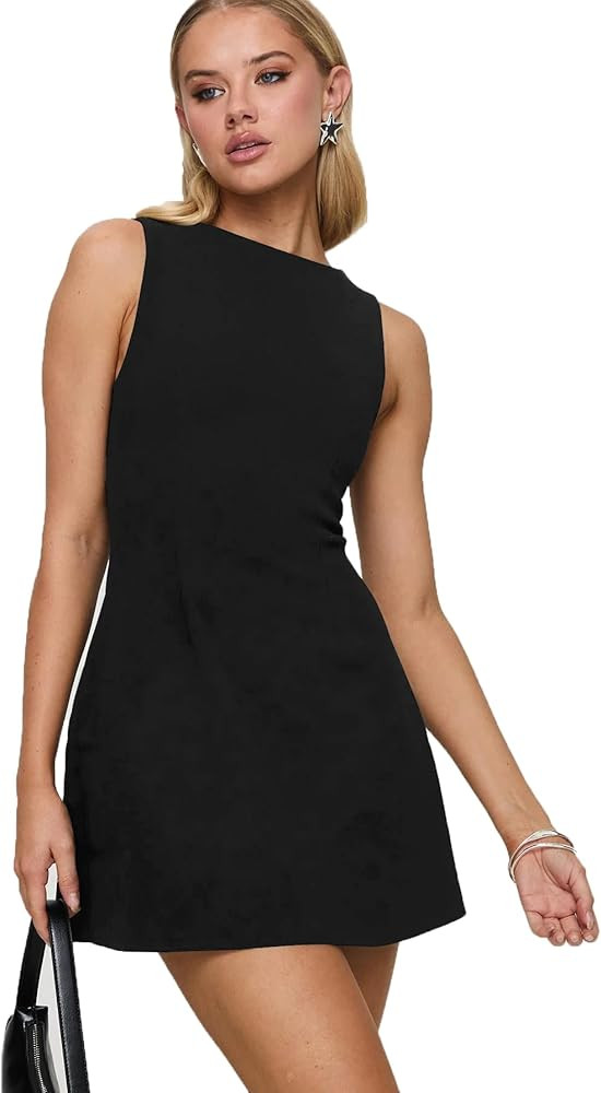 Plustrong Womens Summer A Line Sleeveless Mini Dress Semi Formal Short Cocktail Graduation Dresse... | Amazon (US)