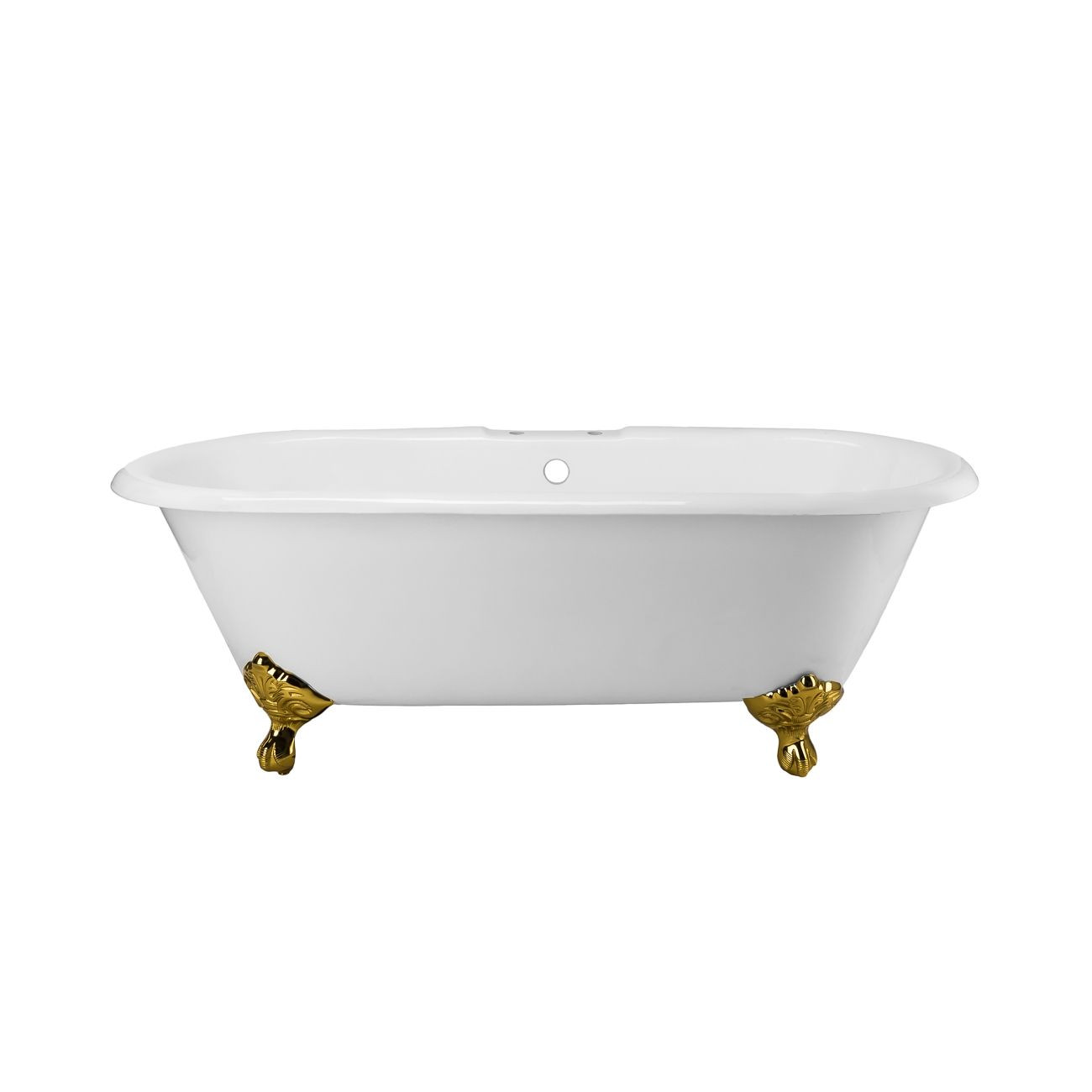 Cambridge Cast Iron Double Ended Clawfoot Tub - Rim Faucet Drillings | Vintage Tub & Bath