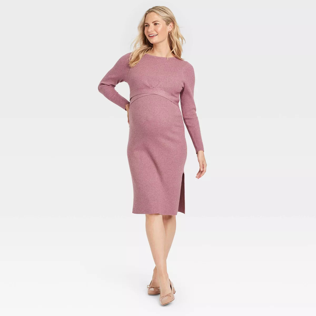Long Sleeve Mini Maternity Wrap Sweater Dress - Isabel Maternity by Ingrid & Isabel™ | Target